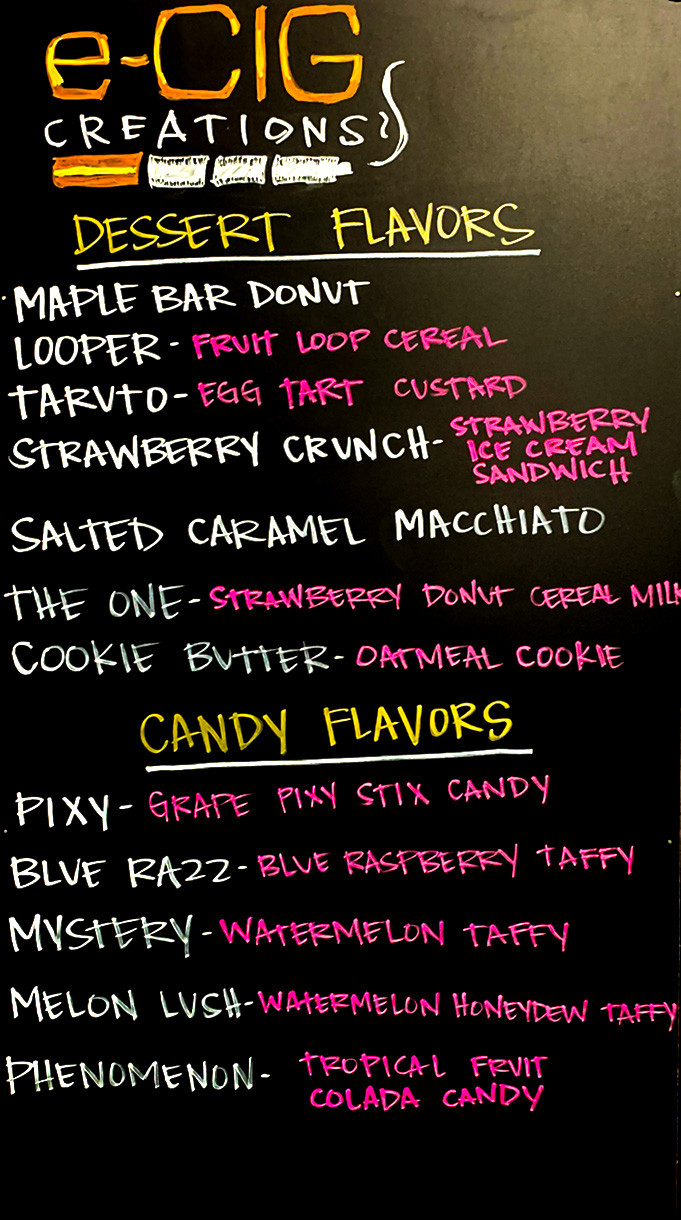 List of dessert and candy-flavored e-cig juices